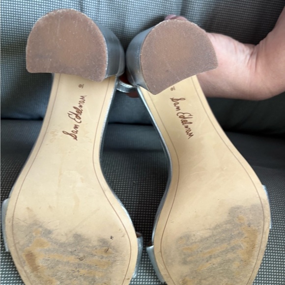 Sam Edelman Yaro Silver Block Heel Sandals - Picture 9 of 12